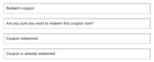 Set coupon action details for landing page