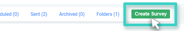 Create Survey button New Survey. The create survey button is highlighted