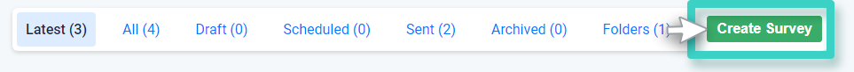 Survey manager. Create Survey button is highlighted