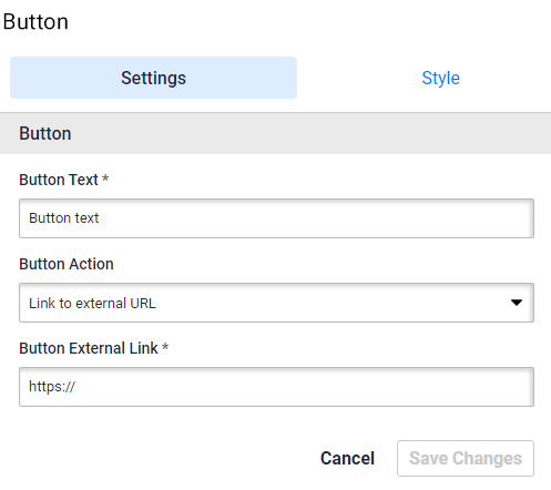 Survey button settings Survey builder button settings