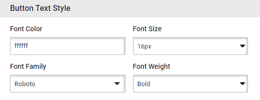 Survey Button text style Survey Button text style options available